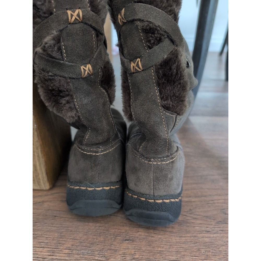 Baretraps Eventure brown boots tall suede Boho faux fur women's 7 - Picture 7 of 16
